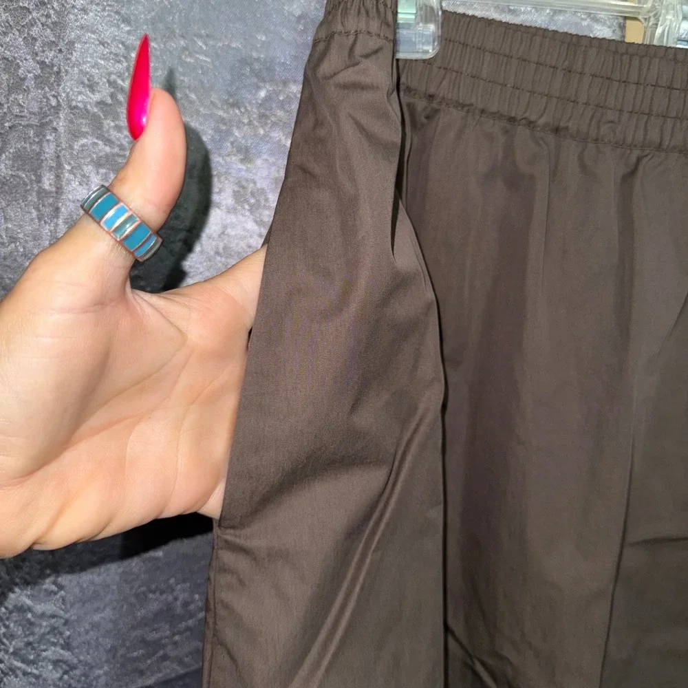 Kenneth Cole Maxi Skirt XL Mocha Brown Elastic Waist Pockets Side Slit Solid NWT